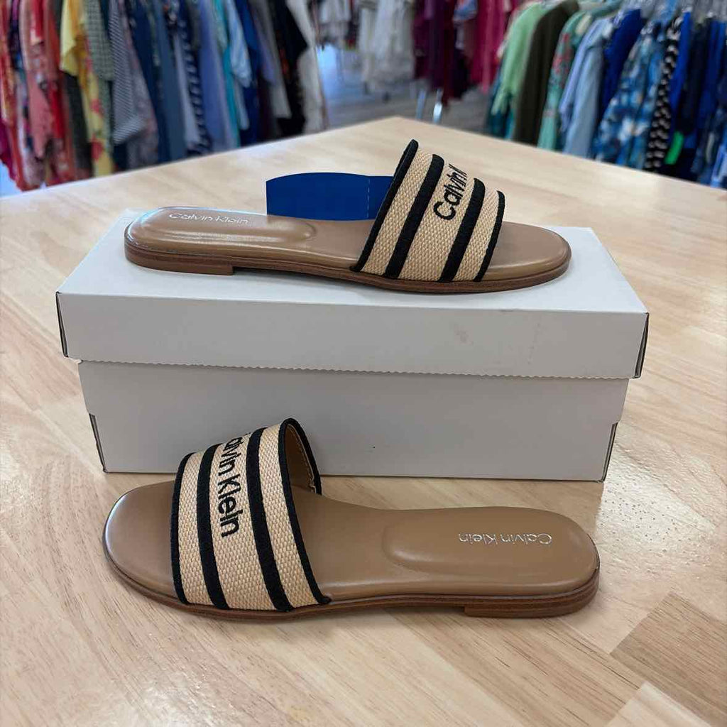 Calvin Klein Size 6 Black Tan New Flats
