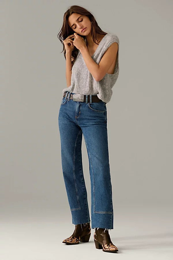 Women's Free People We the Free Risk Taker Straight Jeans Be Bold 30