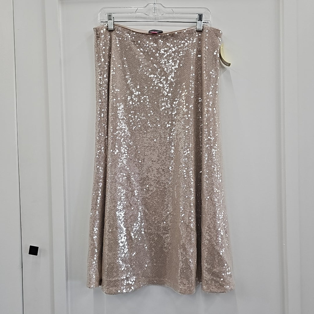 Vince Camuto Size L Gold Sequined Skirt