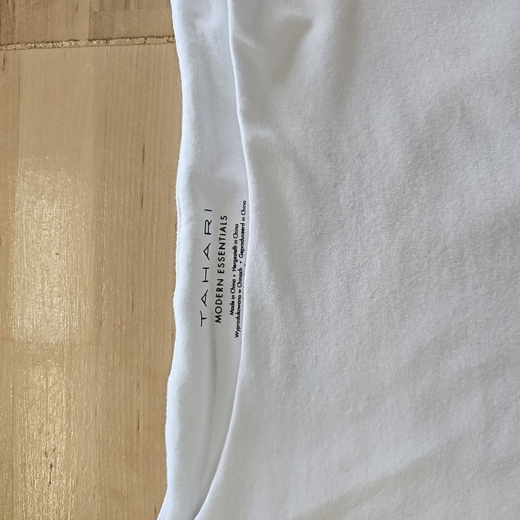 Tahari Size M White Sleeveless