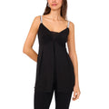 Msk Women's Rhinestone-Strap Overlay Tunic Top - Black