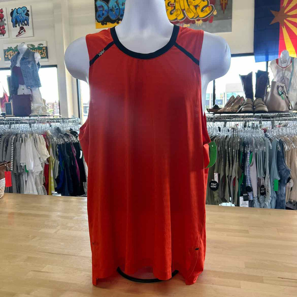 Rhone Size M Orange Preloved MENS Tank Top