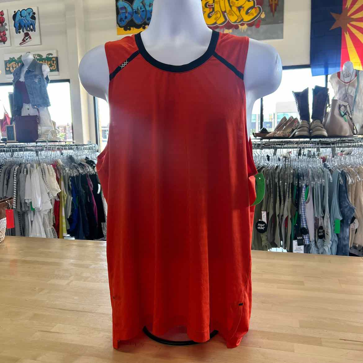 Rhone Size M Orange Preloved MENS Tank Top
