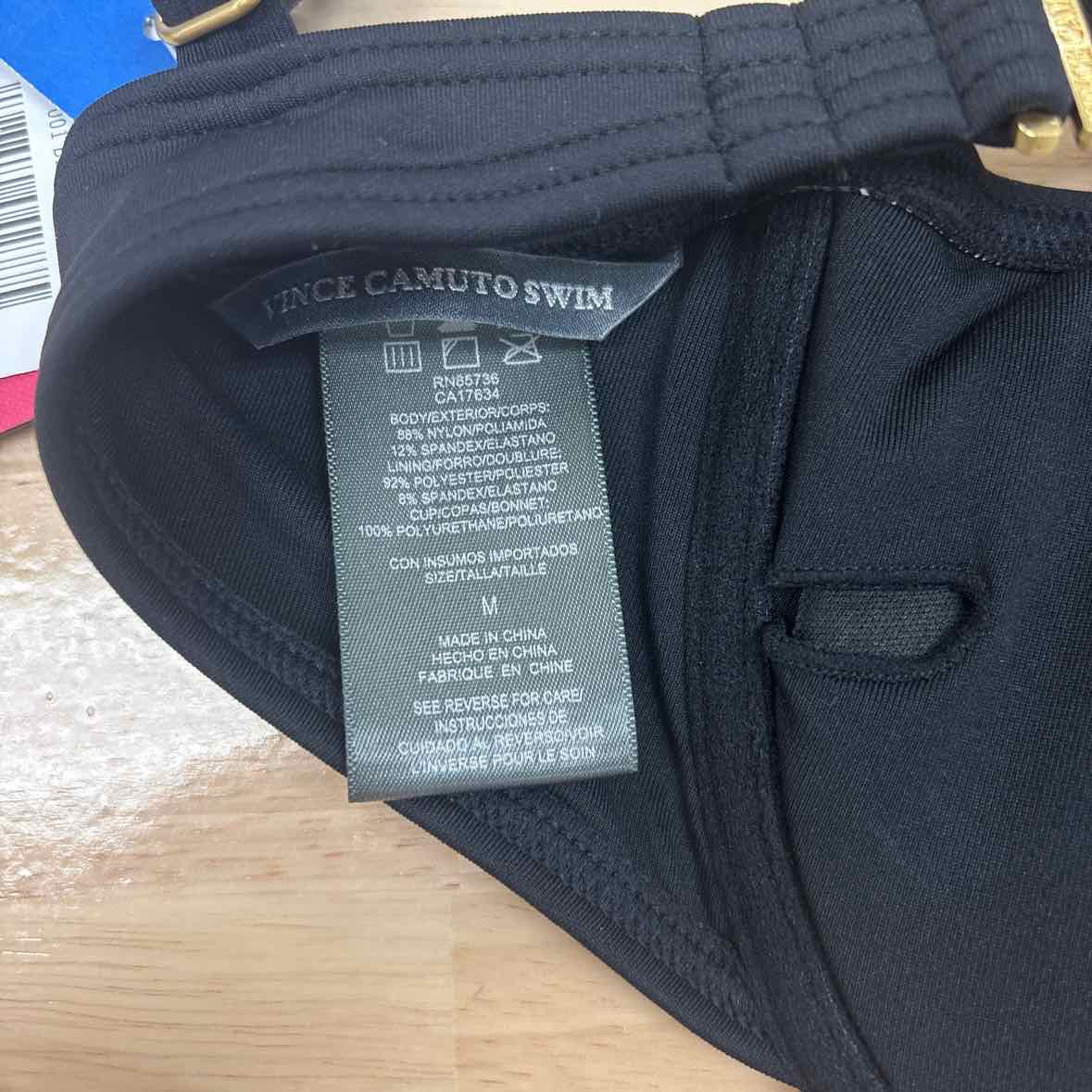 Vince Camuto Size M Underwire Bikini Top - Black