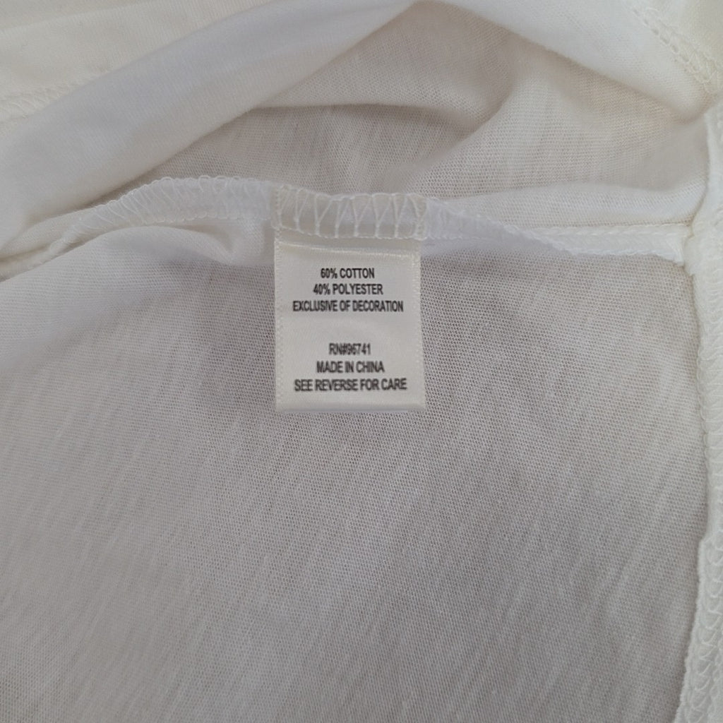 Self E Size XL Graphic Off-the-Shoulder T-Shirt - White