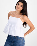 Madden Girl Size M Poplin Bubble Tank Top - Bright White NWT