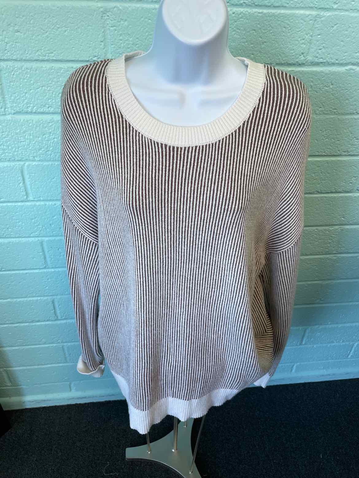 Merokeety Size L Brown & White Sweater