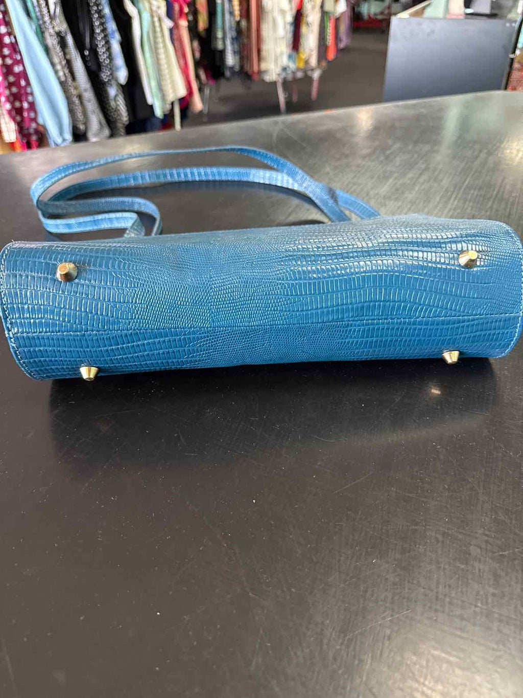 Divina Firenze Blue Shoulder Leather Handbag