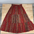 Amanda Smith Size M Red & Brown Cotton Preloved Skirt