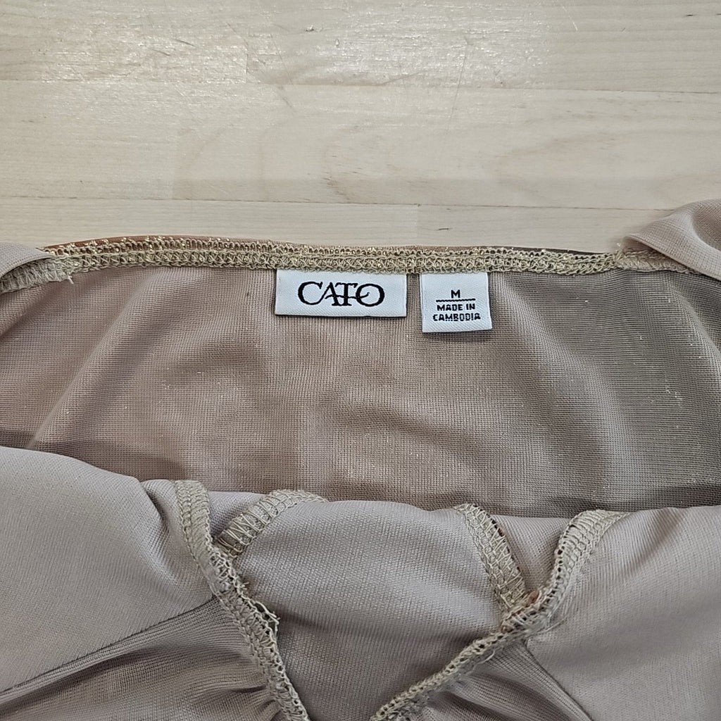 Cato Size M Beige Mesh Sleeveless