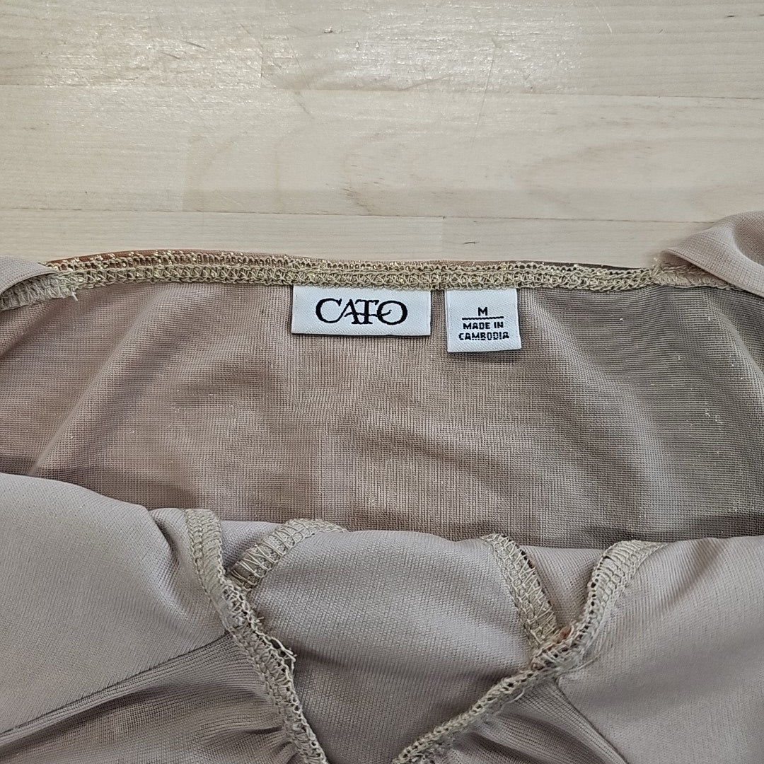 Cato Size M Beige Mesh Sleeveless