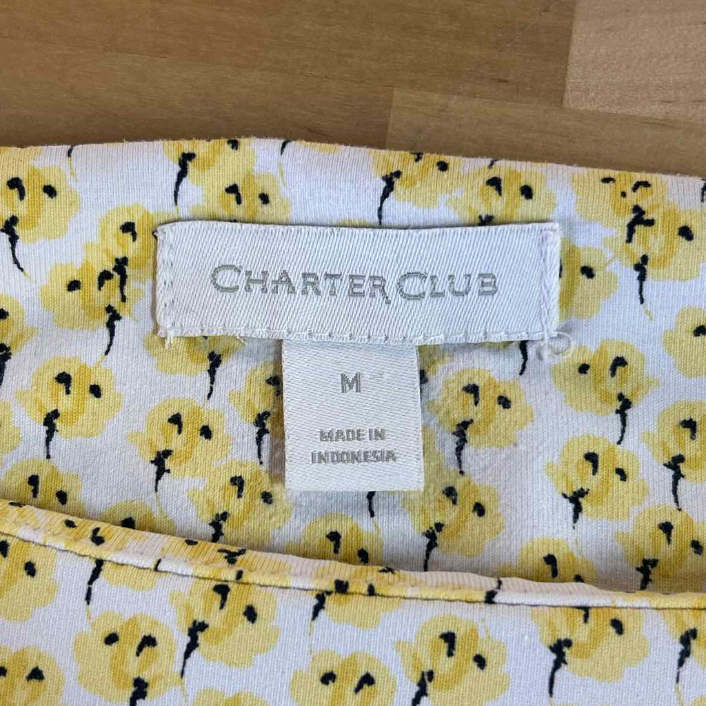 Charter Club Size M Yellow Preloved Blouse LS