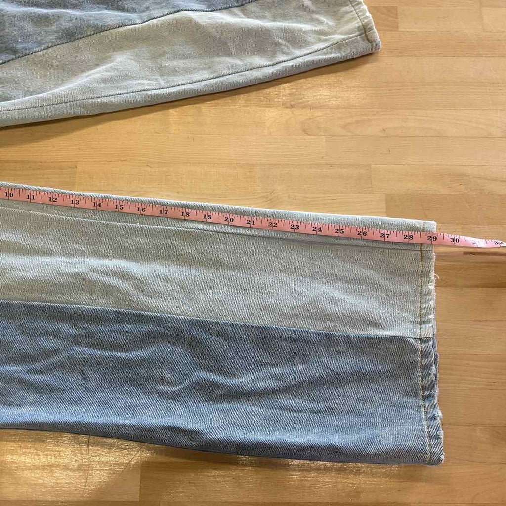 Tinseltown Juniors' High-Rise Wide-Leg Colorblocked Jeans - Med/light Colorblock