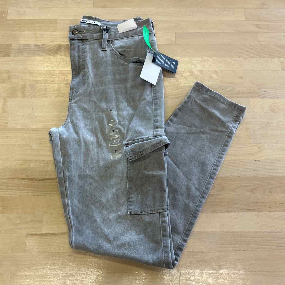 Celebrity Pink Juniors' Mid-Rise Cargo Skinny Jeans - Grey