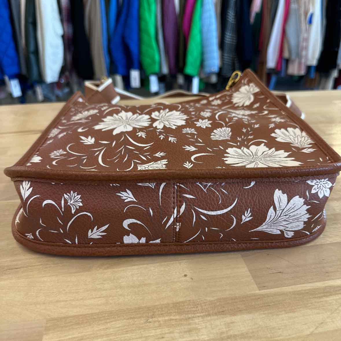 Style Co Dip Floral Printed Medium Cros Floral Tortoise Shell