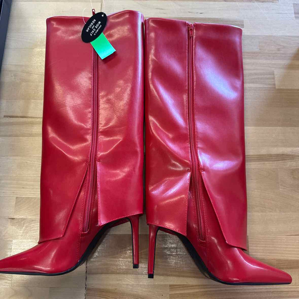 I.N.C. International Concepts Skylar Cuff Dress Boots Red Smooth 6.5M