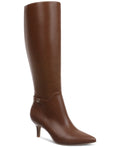 Crueella Womens Slip on Pointed Toe Knee-High Boots