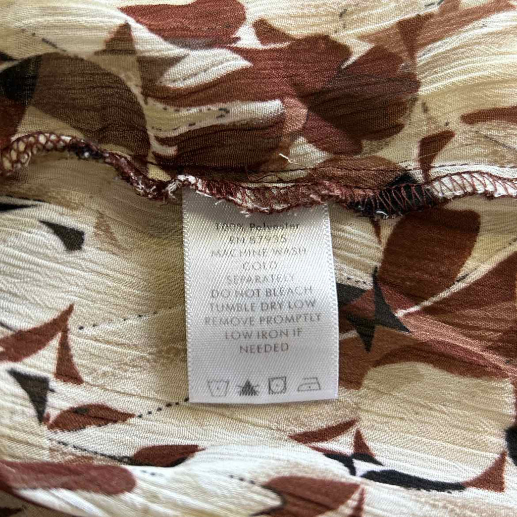 Susan Graver Size S Brown Polyester Preloved Blouse SS