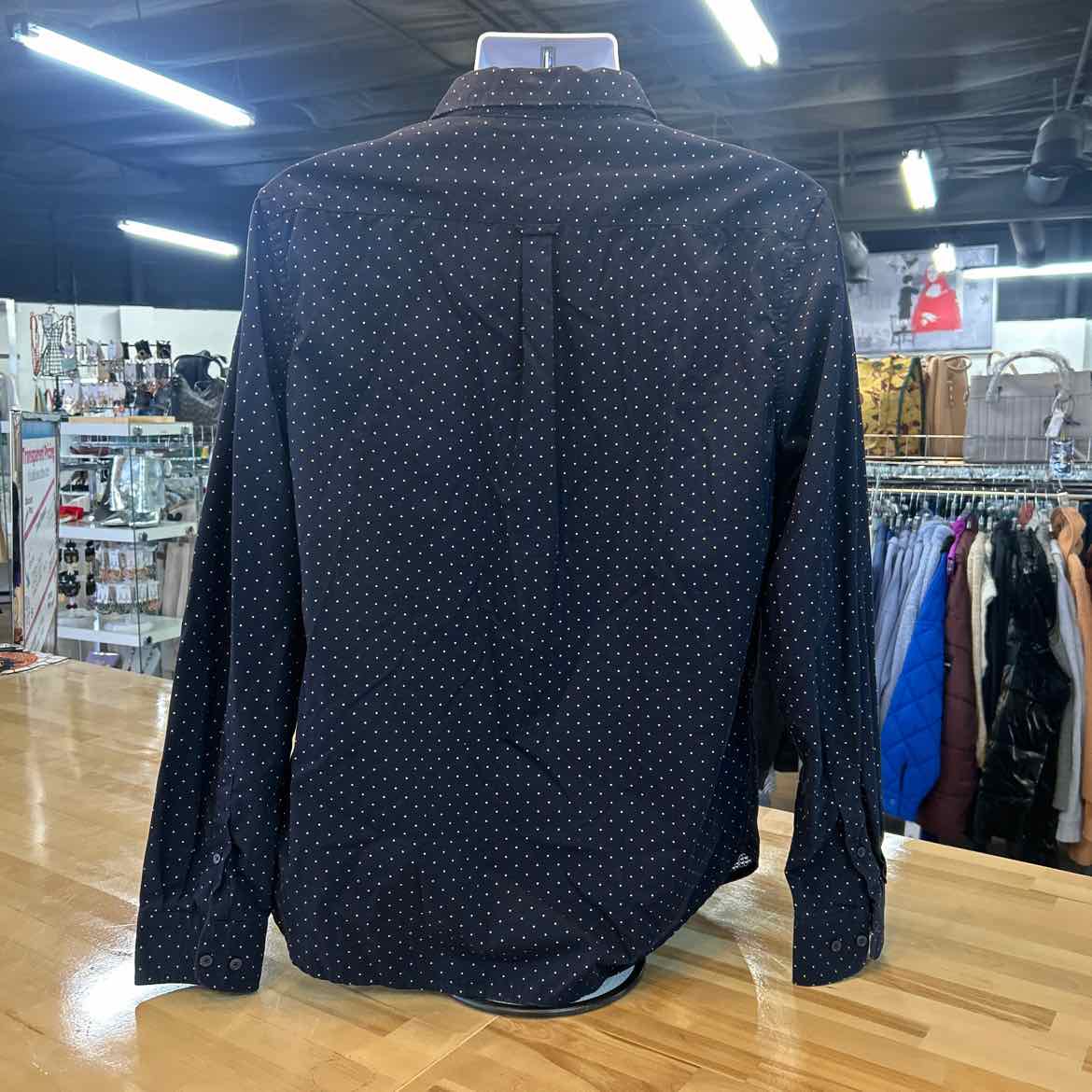Denim & Flower Size L Navy Preloved MENS Button Down Shirt
