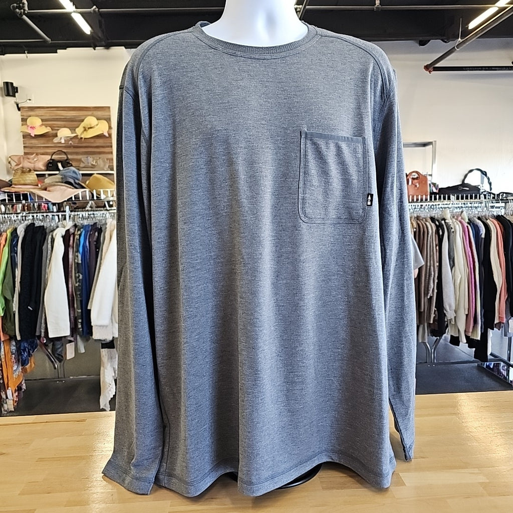 Bass Outdoor Size XXL Gray MENS Long Sleeve Shirt