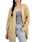 hooked up Size XS Fisherman-Knit Open-Front Long Cardigan
