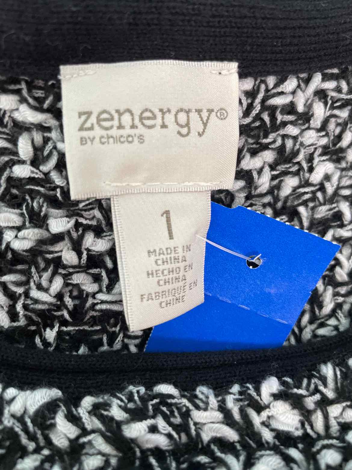 Chico's Size 1 White & Black Tunic