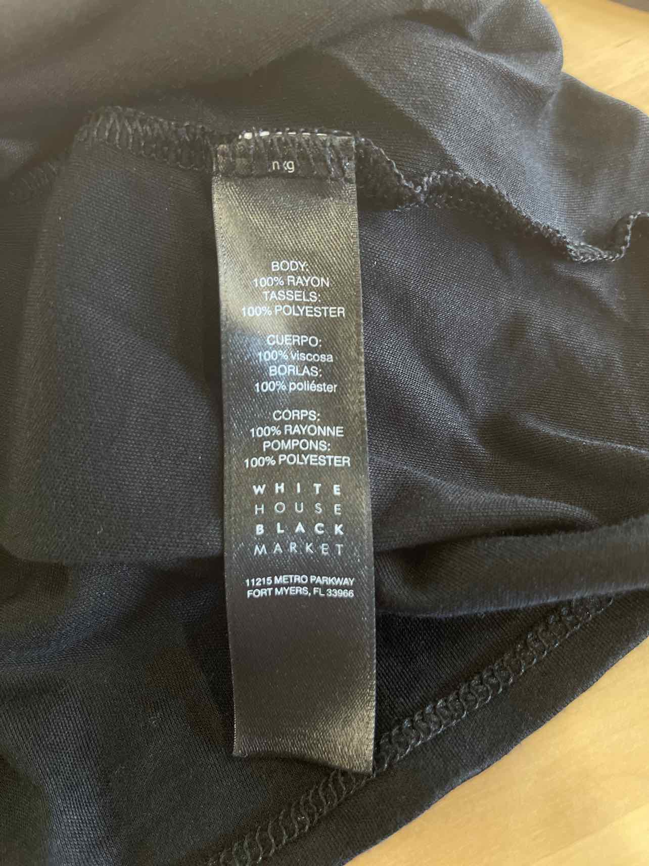 White House Black Market Size XS Black Preloved Tube