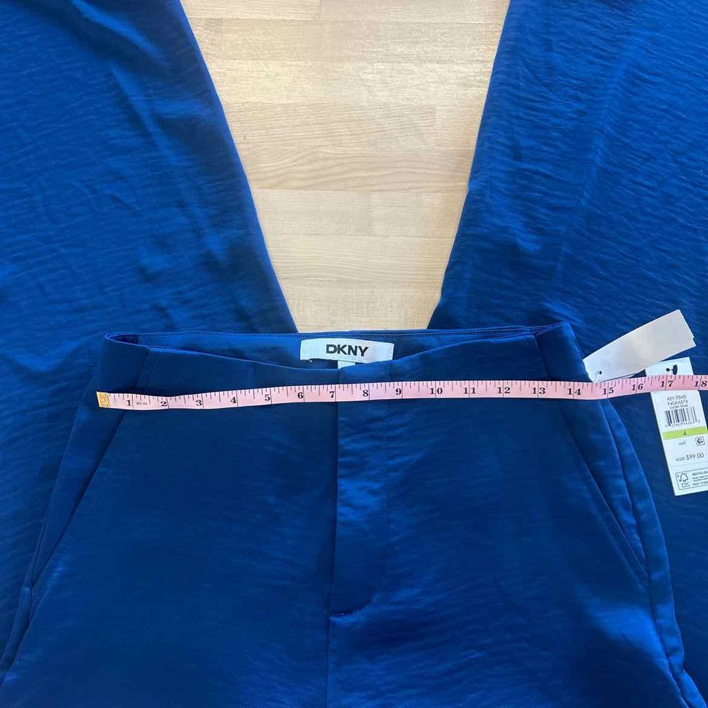 Dkny Women's Rope Tie Front Wide-Leg Pants - Cadet Blue - Size 4