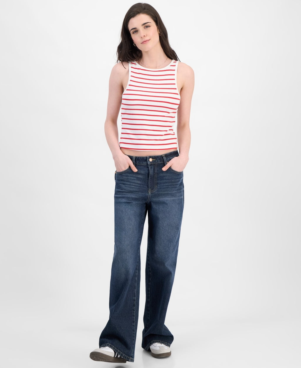 ultra flirt Size S Striped Boat-Neck Tank Top