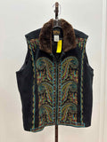 Bob Mackie Size XL Black & Mult Colors Fleece Vest