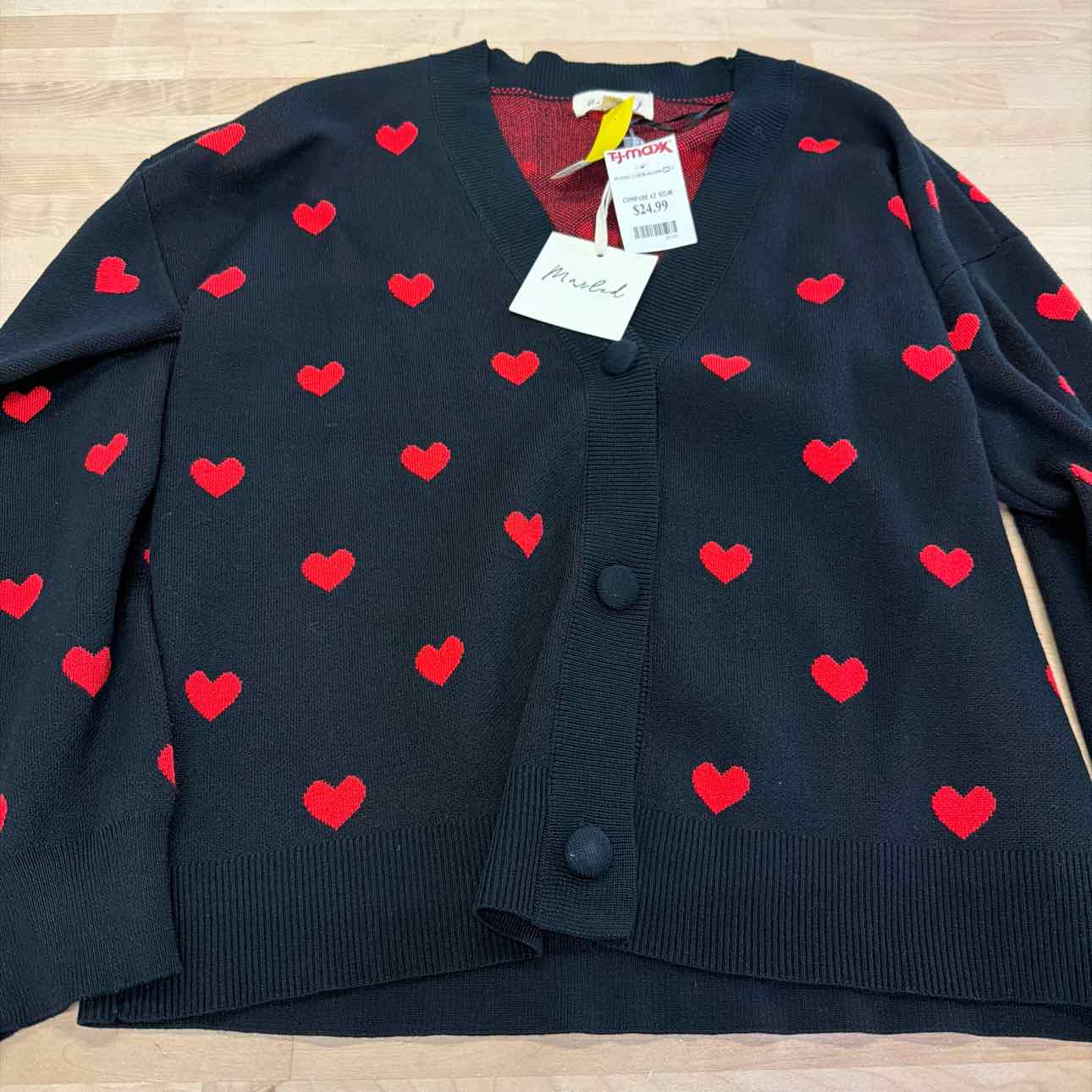 Marled Size M Black Cardigan