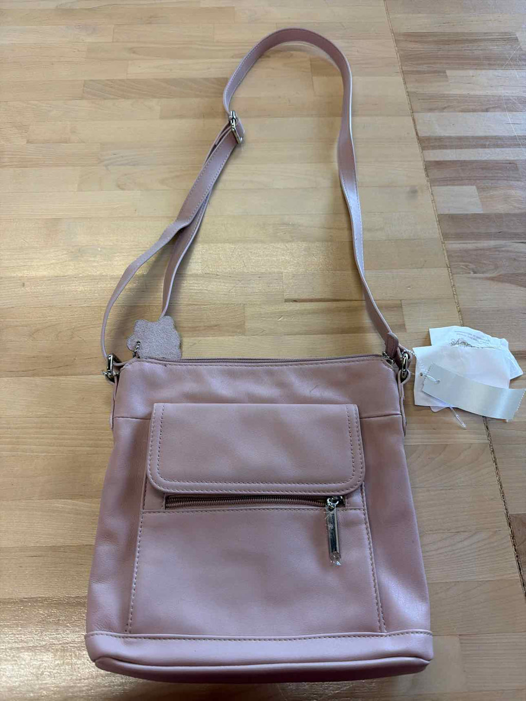 Giani Bernini Nappa Leather Venice Crossbody, Exclusively at Macy's - Rose/Silve