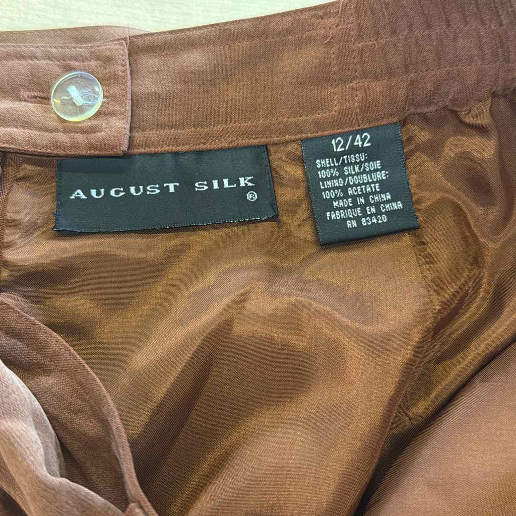 August Silk Size 12 Brown Silk Preloved Skirt