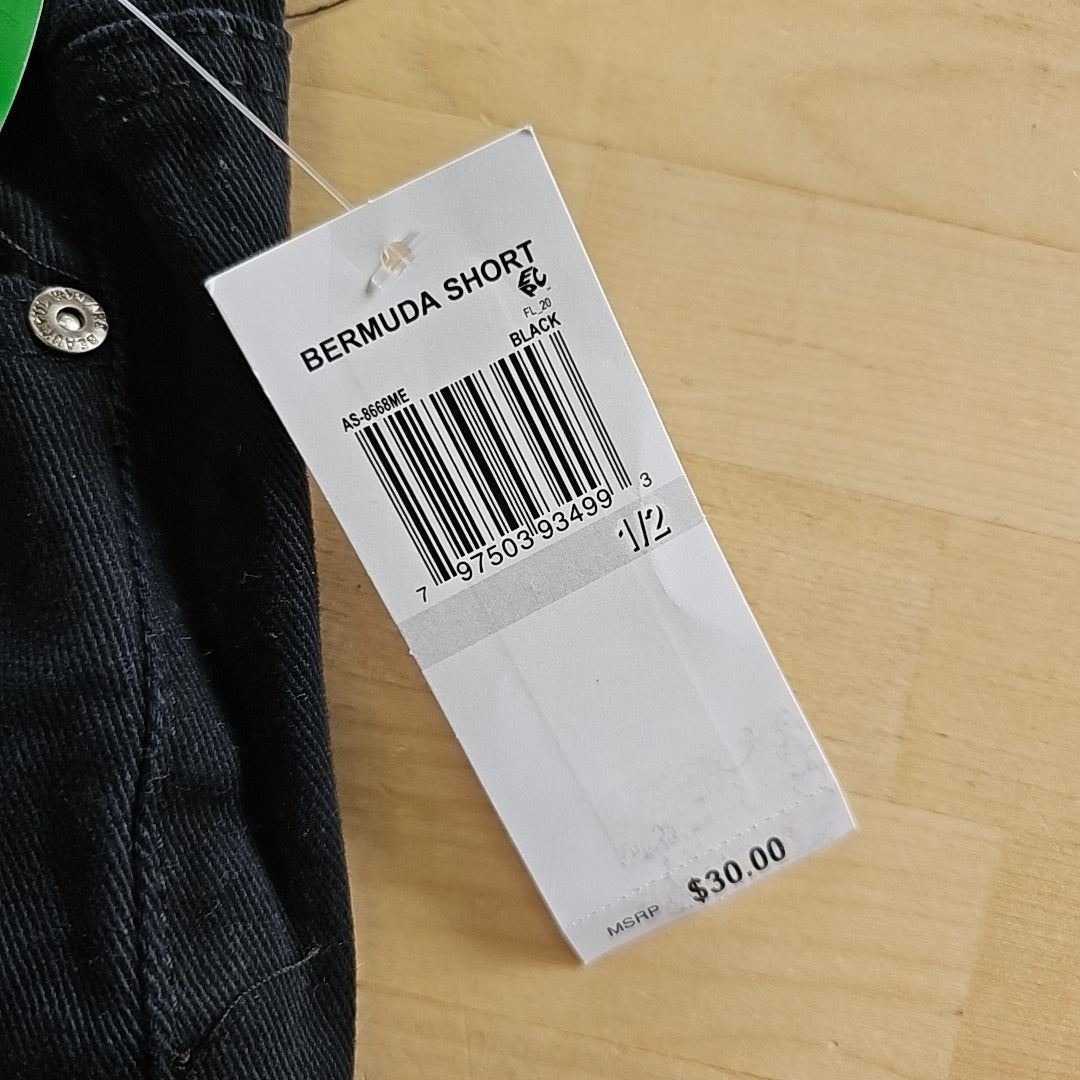 Dollhouse Juniors' High-Rise Frayed Bermuda Shorts - Black - 1/2