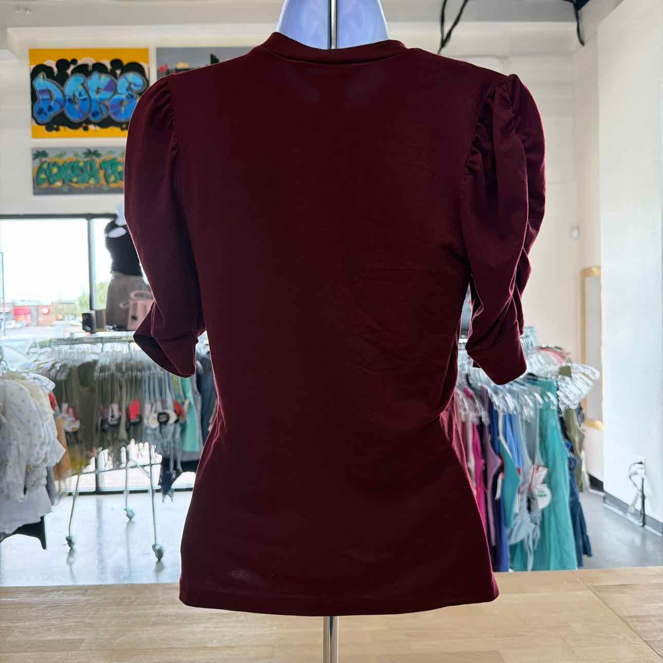 OrangeKiss Size M Burgandy Preloved Blouse SS