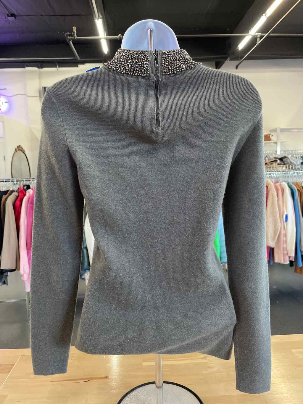 White House Black Market Size S Gray Sweater