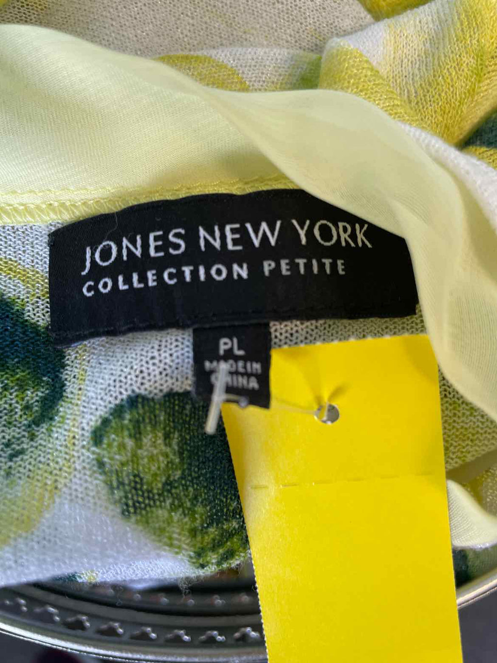 Jones New York Size PL Green Print Sweater