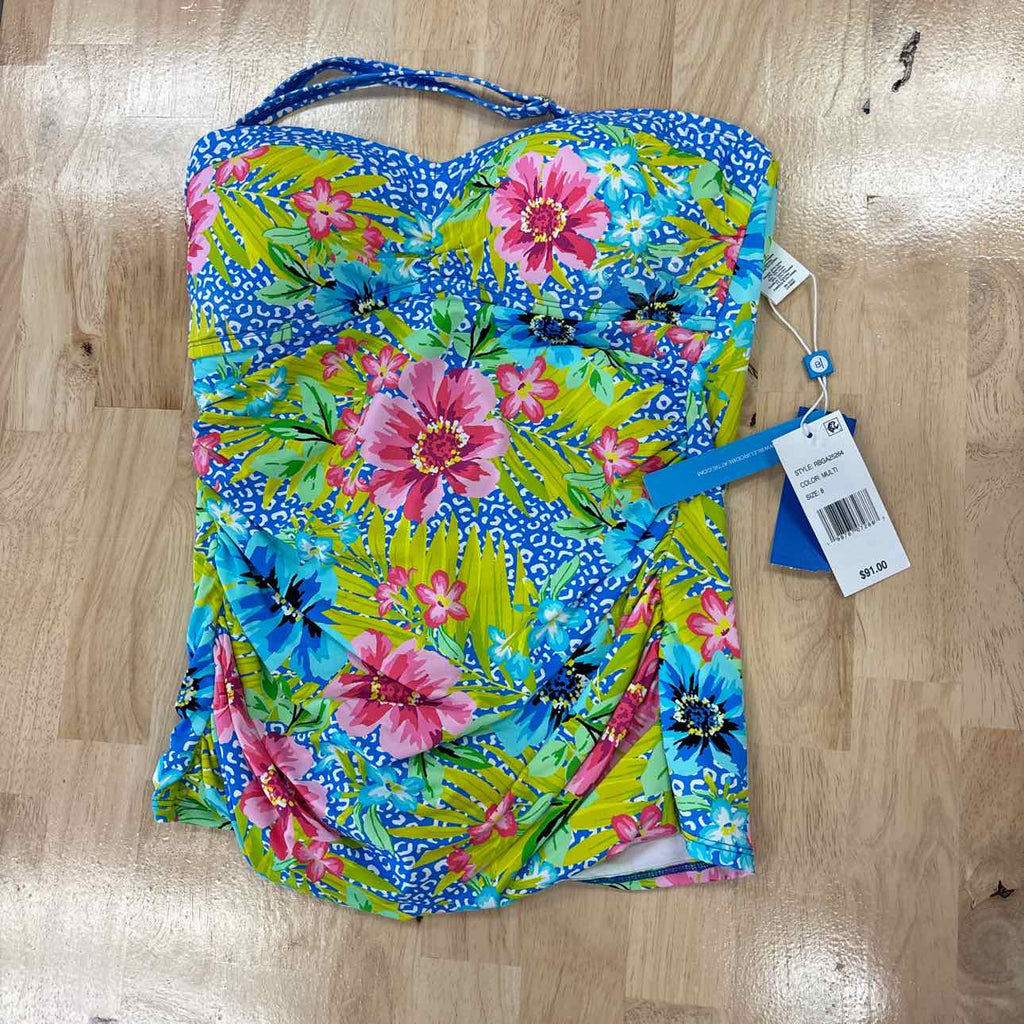 Bleu Size 8 Multi-Color Nylon Spandex New Swimsuit Bottom/Top