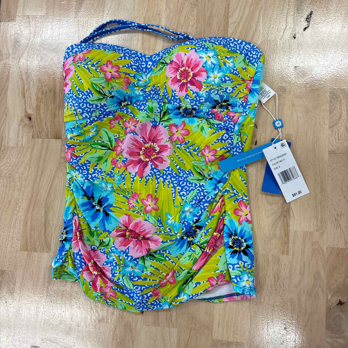 Bleu Size 8 Multi-Color Nylon Spandex New Swimsuit Bottom/Top
