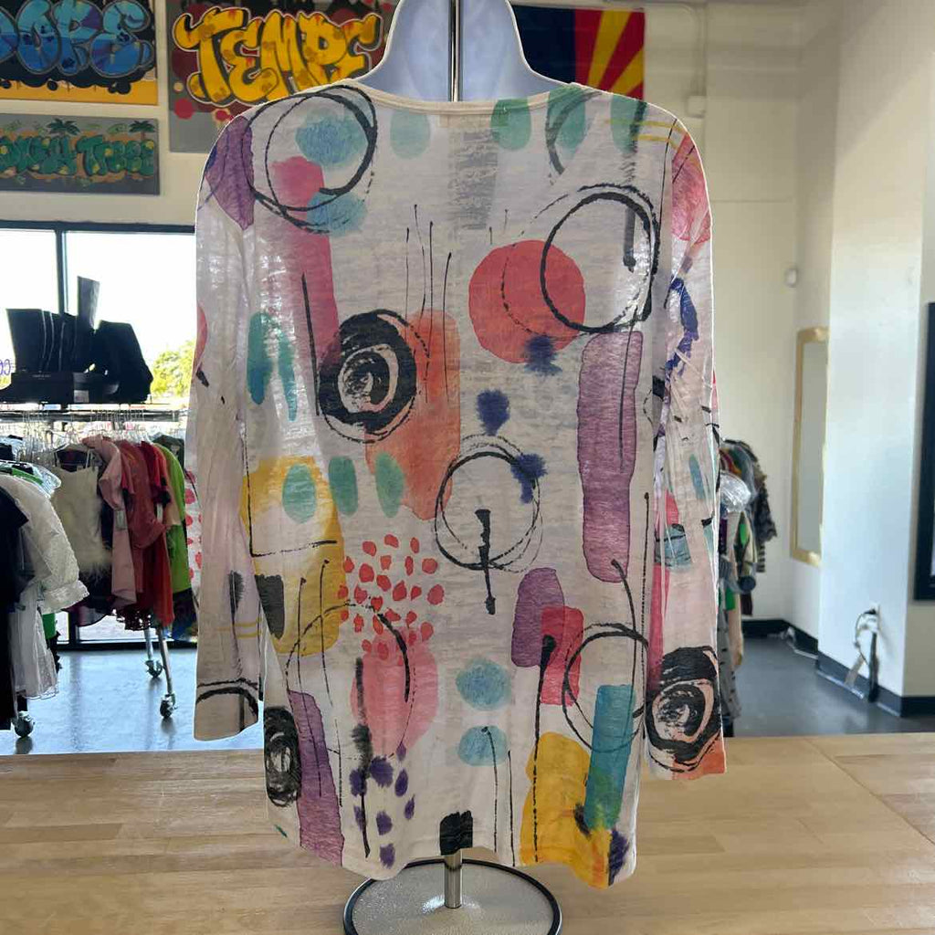 Jess & Jane Size L White Preloved Blouse LS