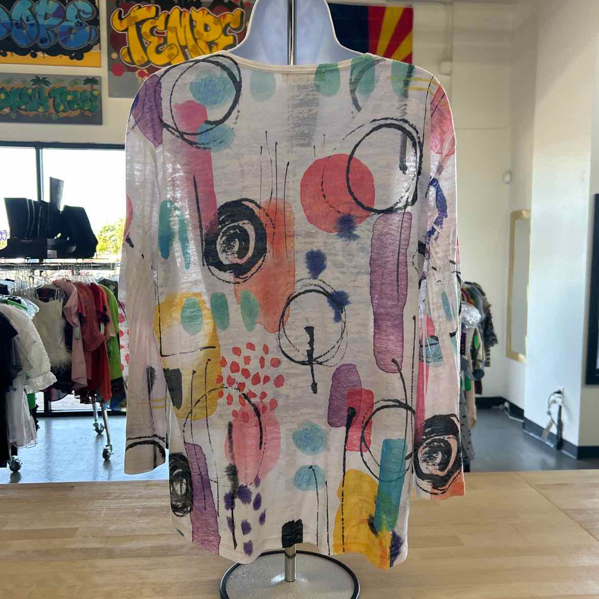Jess & Jane Size L White Preloved Blouse LS