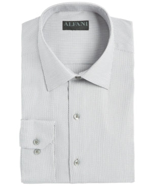 Alfani Mens Athletic Fit Twill Stretch Button Down Dress Shirt