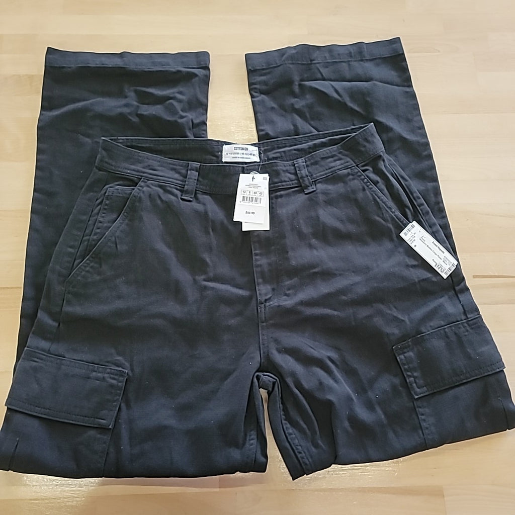 Cotton On Size 8 Black Bobbie Cargo Pants NWT