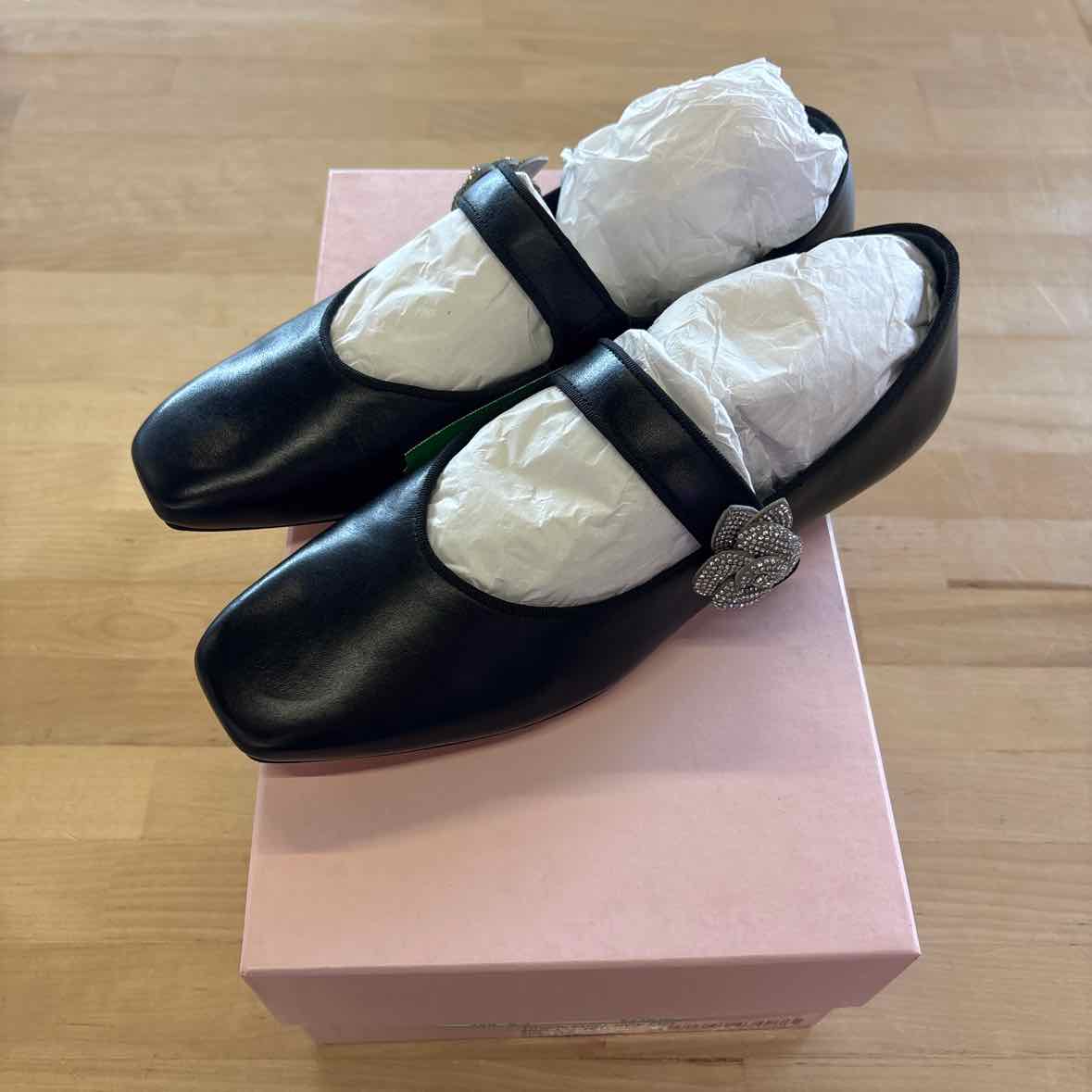 Sophia Webster Size 38.5/US 8 Titania Black New Mary Jane Flats