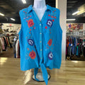 Passport Size L Blue Knit Preloved Vest