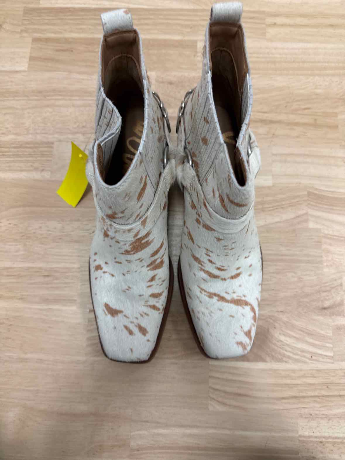 Sam Edelman Ballamie Size 9 Cream Leather Preloved Bootie