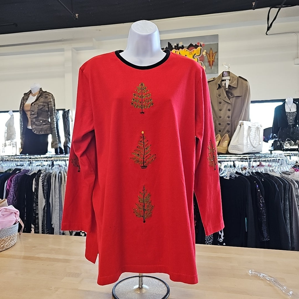 Susan Betro Size 1X Red Longsleeve