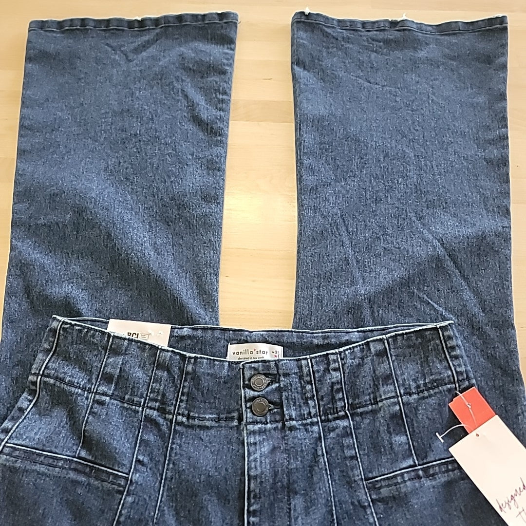 Vanilla Star Size 31 / 13 Corset Flair Waist Blue Jeans