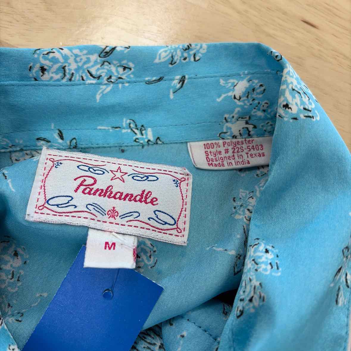 PanHandleSlim Size M Blue Black Preloved Button Down LS