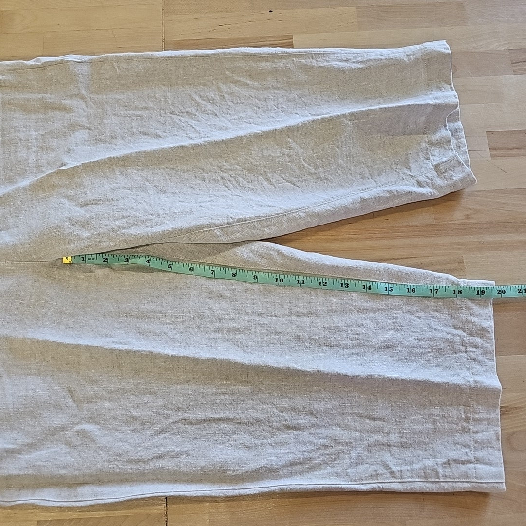 Chico's Size 2 (L) Beige Linen Preloved Pants